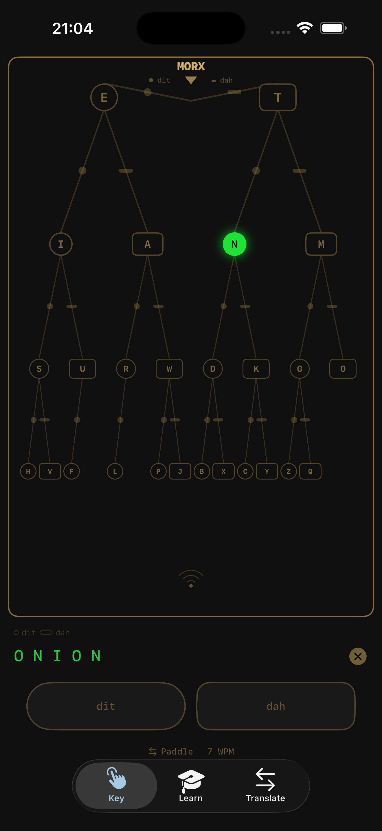 Morse tree key input