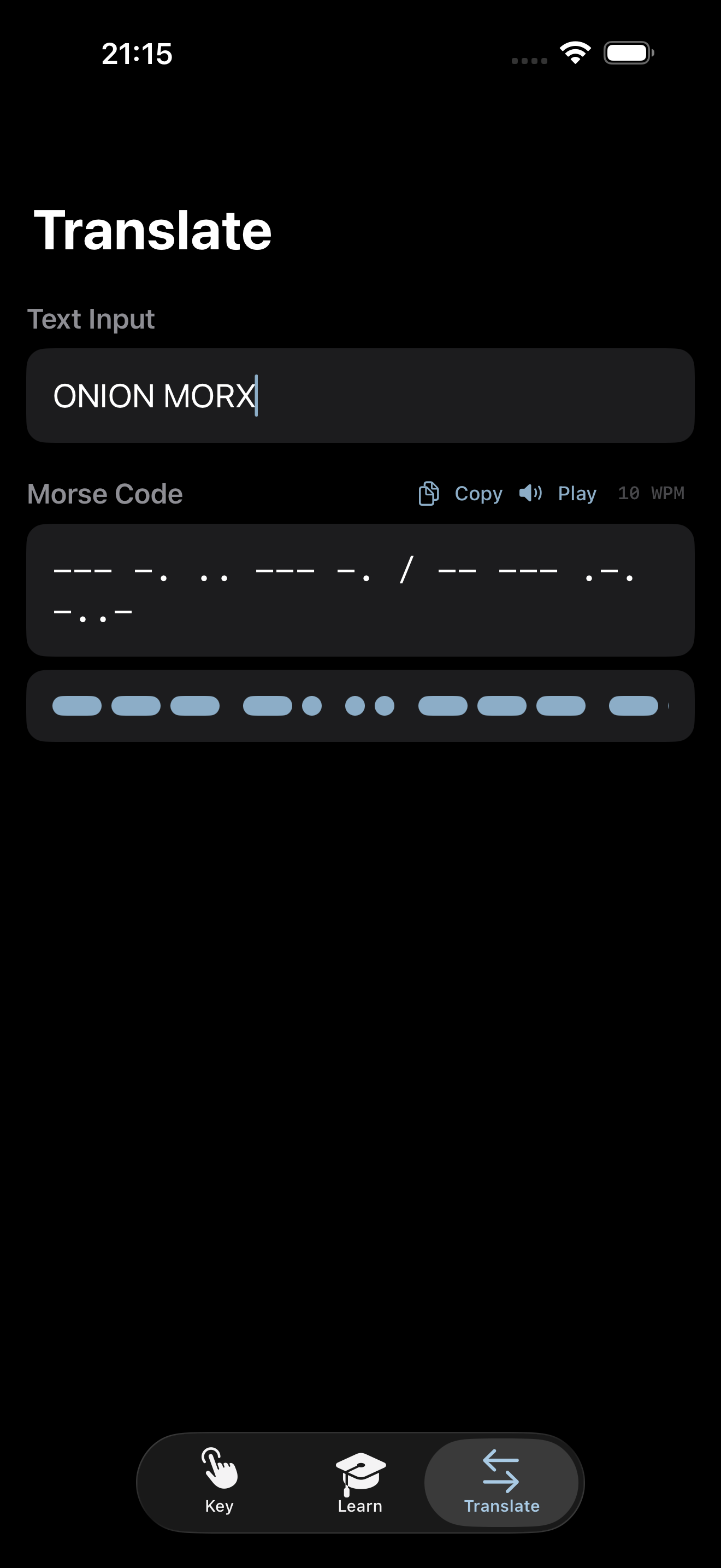 Text to Morse translation